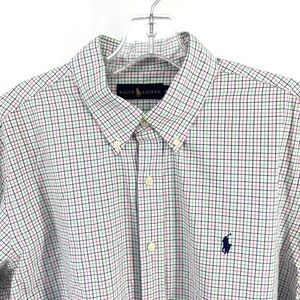 Ralph Lauren Mens XL Button Down Shirt Multi Color Plaid Check Long Sleeve Pony